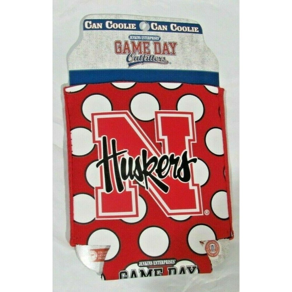 Nebraska Cornhuskers Team Logo on Red Can Coolie